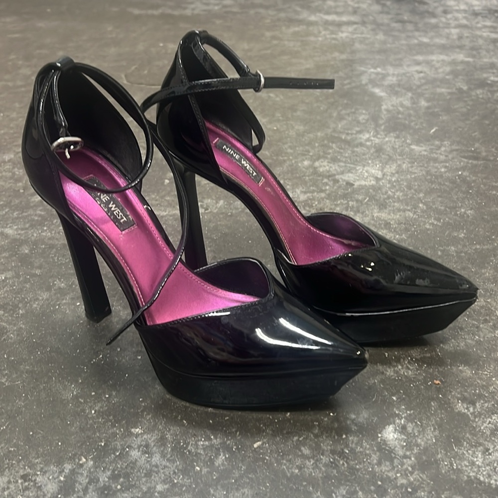 Nine West Black Linda Ankle Strap Pump